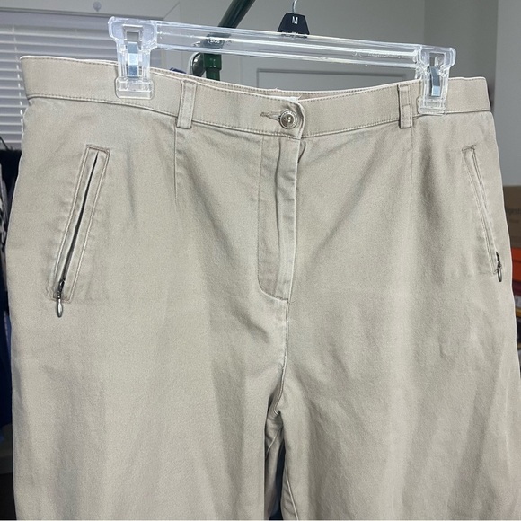 NORTHERN REFLECTIONS Beige Women Pants 34x33 Wideleg Zip Up Pocket Plus Size - Picture 3 of 6